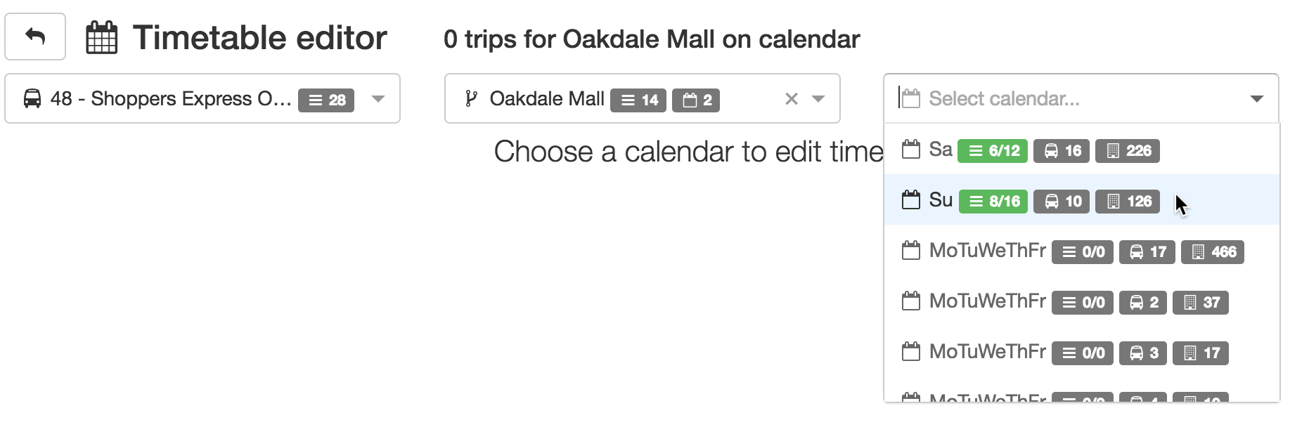 schedule selector